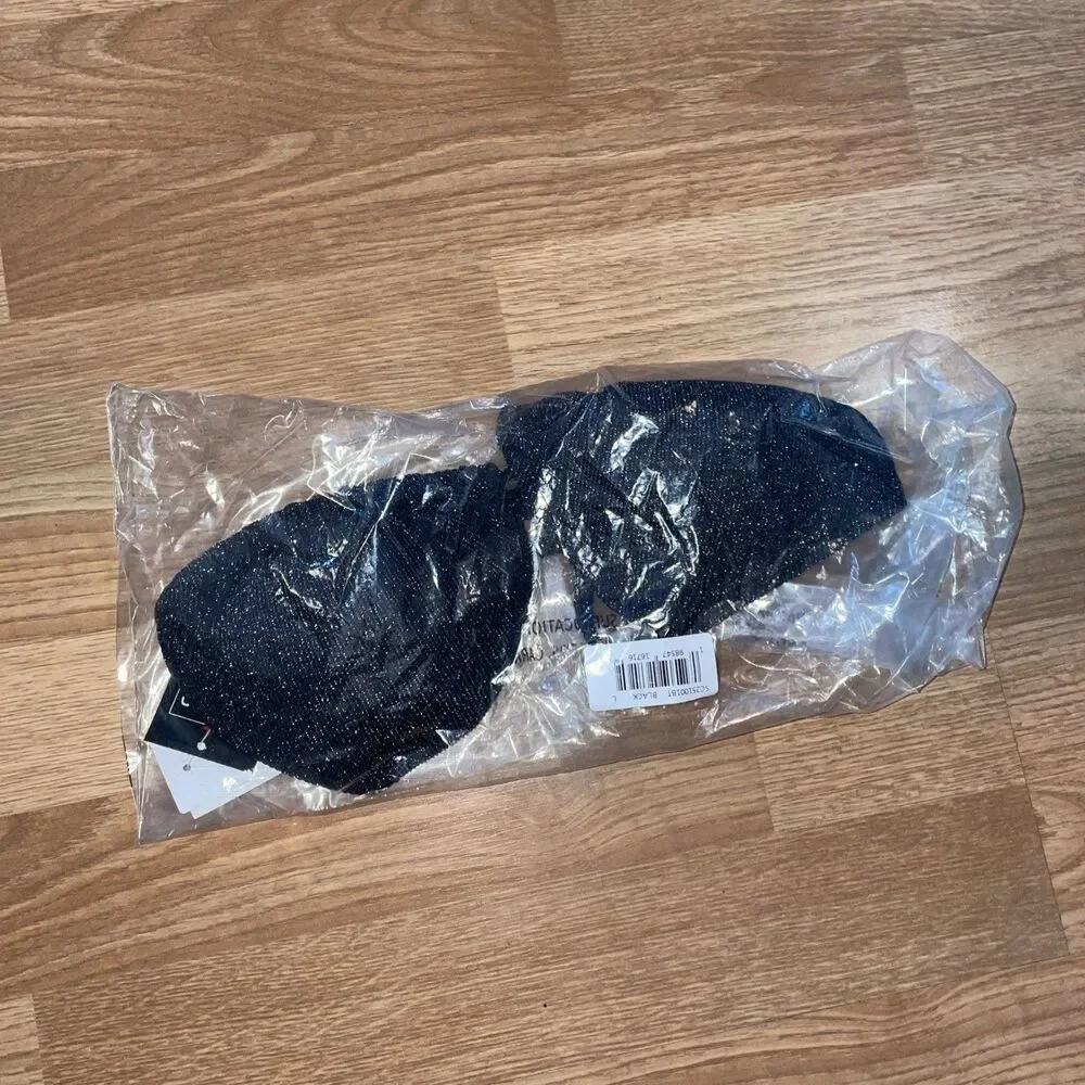 Salt + Cove Juniors' Shimmer Black Triangle Bikini Top Size Small NWT